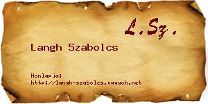 Langh Szabolcs névjegykártya