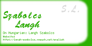 szabolcs langh business card